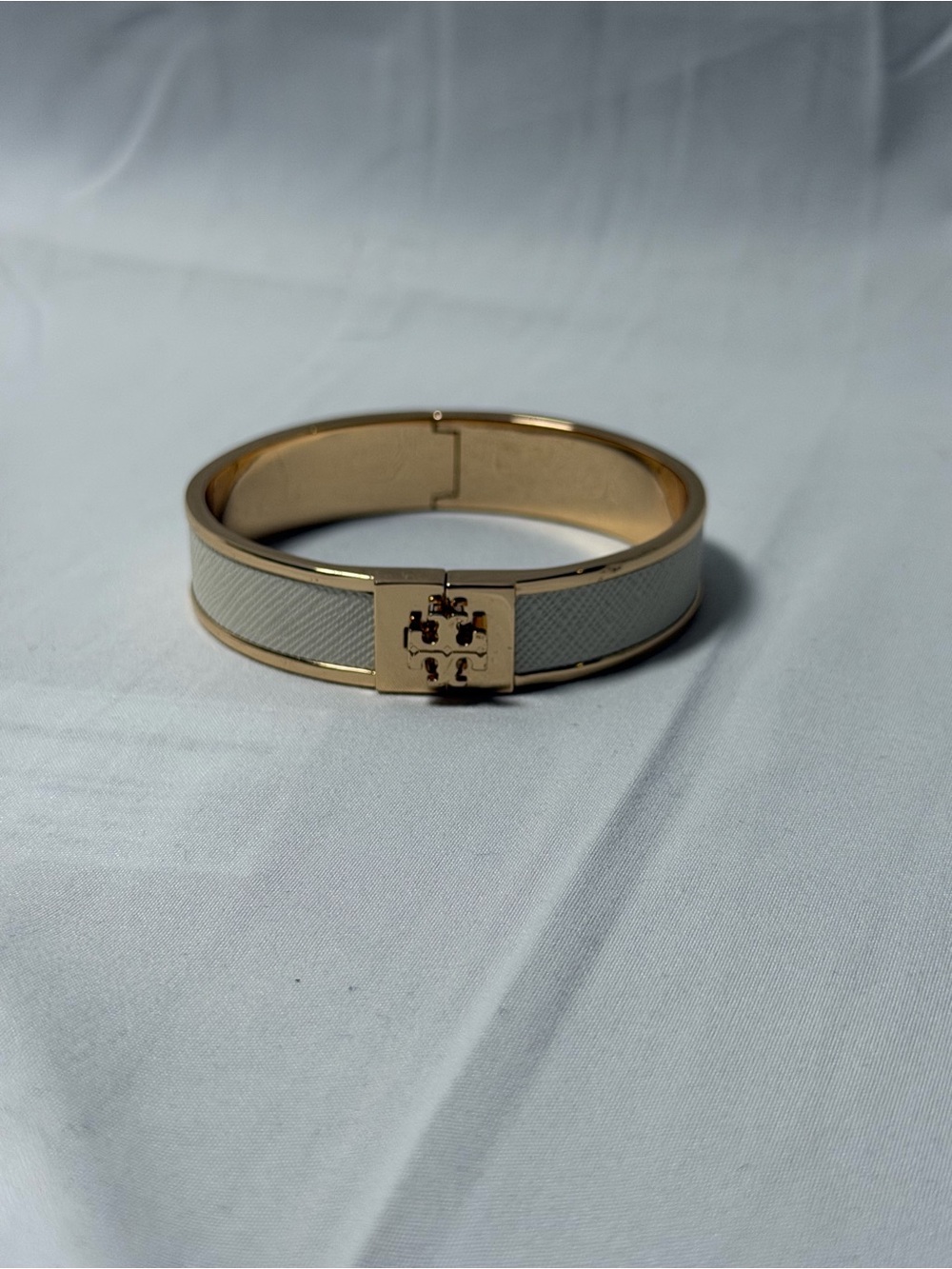 Tory Burch Gold-Tone Bracelet with Cream Inlay